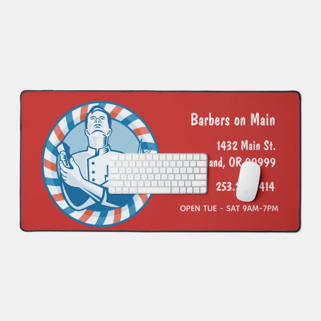 Abzeichen für Retro-Barber Schreibtischunterlage (Tastatur & Maus)