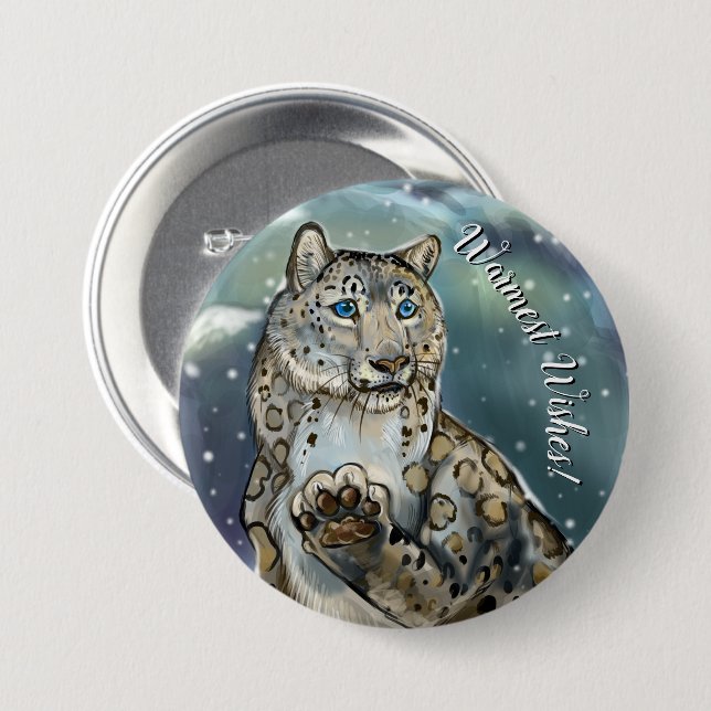 Abzeichen für Schneeleopard/Schaltfläche Button (Vorne & Hinten)