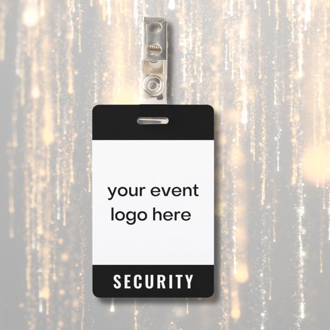 Abzeichen für Veranstaltungen des Sicherheitsteams Ausweis (Security badge for special event or festival with logo on front. Custom name and date on back.)