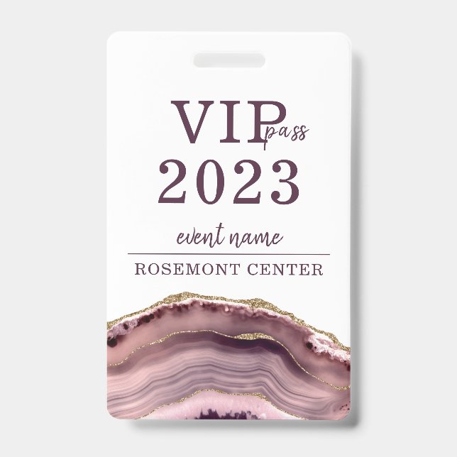 Abzeichen für VIP-Pass-Ereignisnamen Ausweis (Vorderseite)