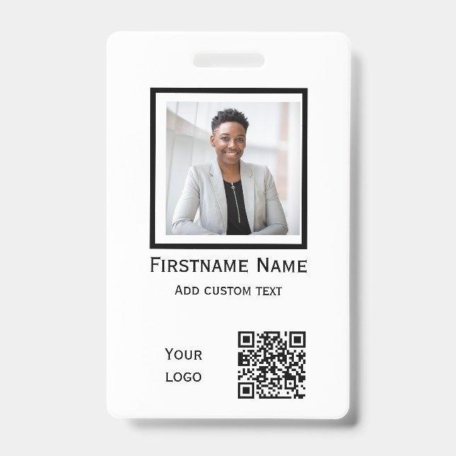 Abzeichen-ID qr des benutzerdefinierten weißen Fot Ausweis (Front)