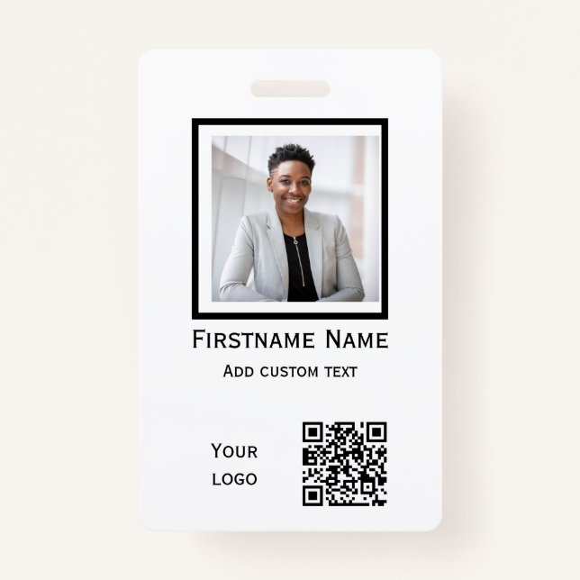 Abzeichen-ID qr des benutzerdefinierten weißen Fot Ausweis (Vorderseite)
