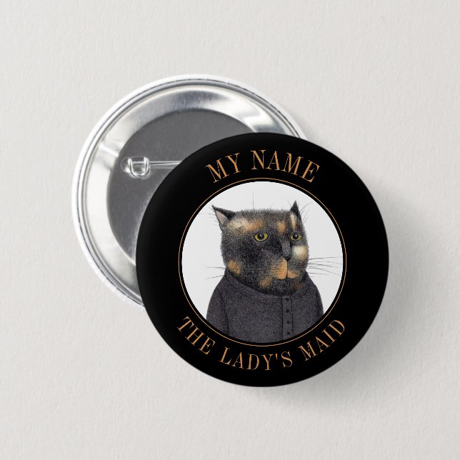 ABZEICHEN-KATZEICHENKARTE-Button von LADY III Button (Vorne & Hinten)