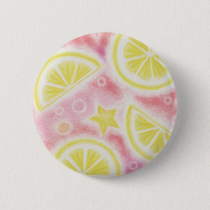 Abzeichen mit der Schaltfläche "Zitronen", rosa L Button