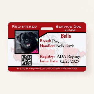 Abzeichen mit Red Service Hund ID Ausweis