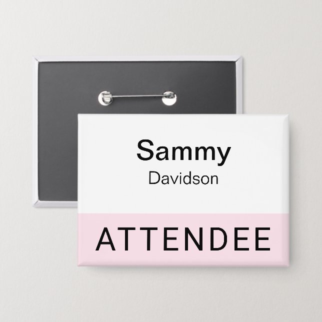 Abzeichen mit rosa Ansichtsname Button Rücken Butt (Vorderseite/Rückseite)