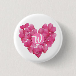 Abzeichen mit Rose in Monogramm. Button