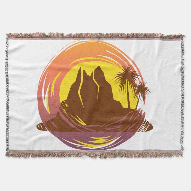 Abzeichen mit tropischer Vulkanlandschaft und Palm Decke (Vorderseite)