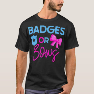 Abzeichen oder Bows Gender Reveal Party Idee für M T-Shirt
