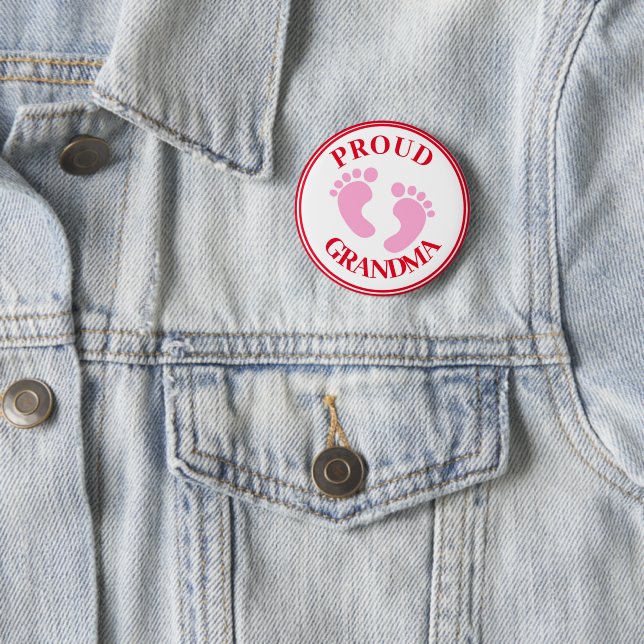 Abzeichen - Proud Oma Pink Feet Girl Button (Beispiel)