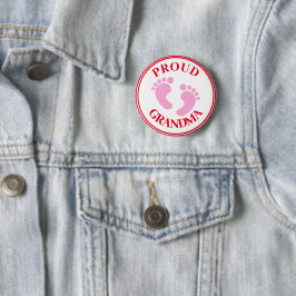 Abzeichen - Proud Oma Pink Feet Girl Button