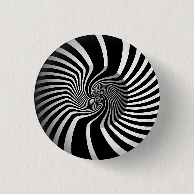 Abzeichen - Psychedelic Art Swirl B/W Button (Vorderseite)