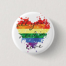 Abzeichen - Regenbogenherz Alles was Sie brauchen  Button