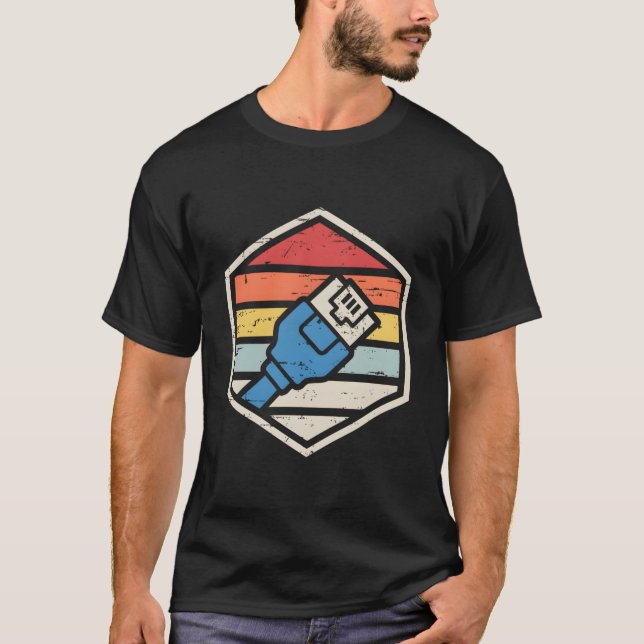 Abzeichen Rj45 Netzwerkingenieur T-Shirt (Vorderseite)