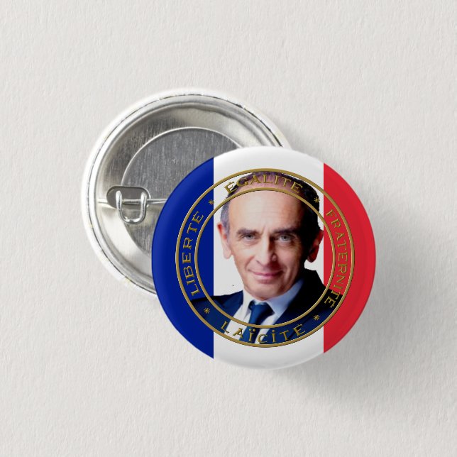 Abzeichen Rond 2,50 cm Zemmour Präsident Button (Vorne & Hinten)