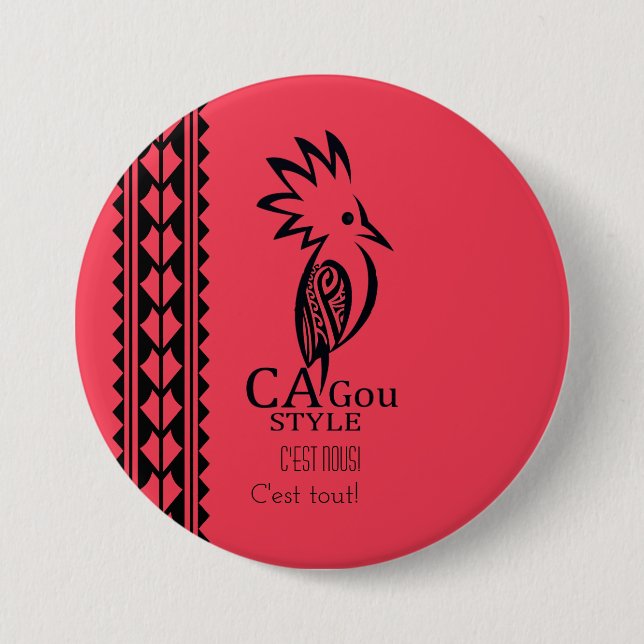 Abzeichen Rond 7,6 cm Cagou Style Button (Vorderseite)