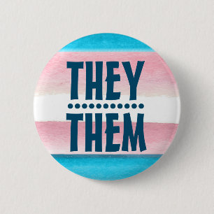 ABZEICHEN-Schaltfläche "PRIDE PRONOUN THEY/THEM" Button