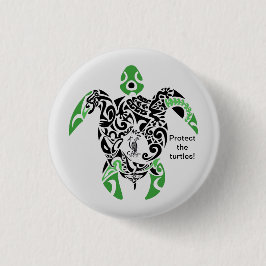 Abzeichen Schützen Sie die Schildkröten! Cagou Sty Button