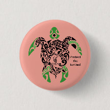 Abzeichen Schützen Sie die Schildkröten! Cagou Sty