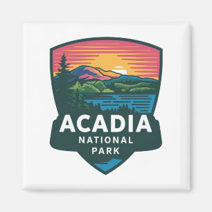 Abzeichen Sonnenuntergang im Acadia National Park  Magnet