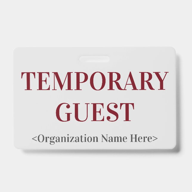 Abzeichen "TEMPORARY GUEST" Ausweis (Vorderseite)