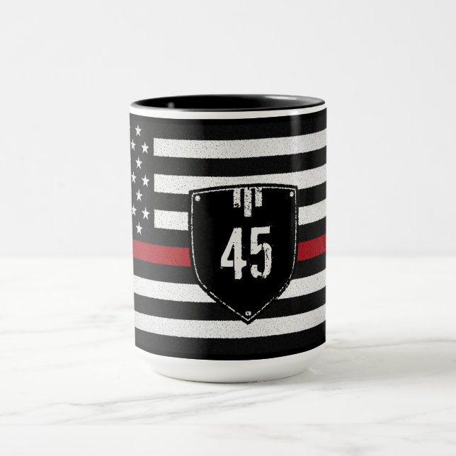 Abzeichen # Thin Red Line Flag Tasse (Zentrum)