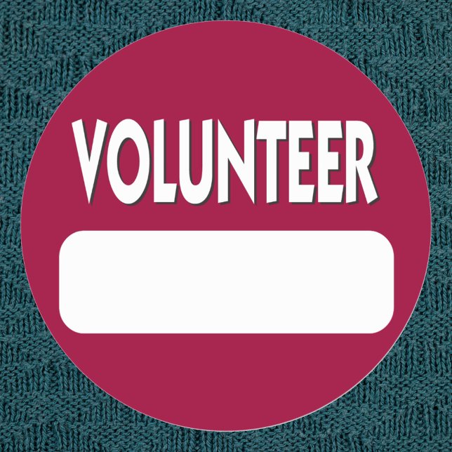 Abzeichen "Volunteer Name" Runder Aufkleber (Von Creator hochgeladen)