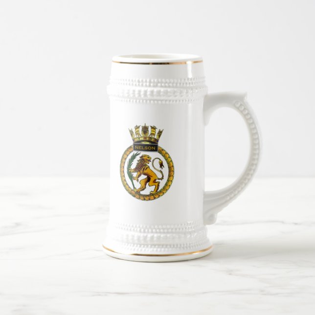 Abzeichen von HMS Nelson Bierglas (Rechts)