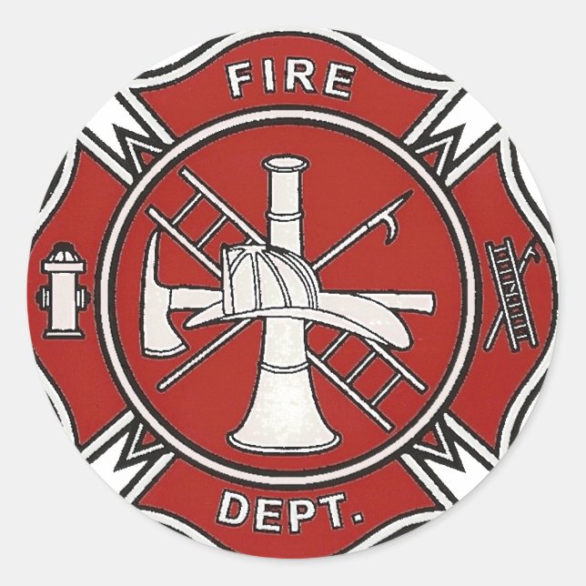 Abzeichen zur Feuerbekämpfung Runder Aufkleber (Vorderseite)