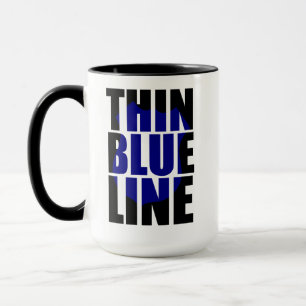 Abzeichen zur Unterstützung der Polizei in Thin Bl Tasse