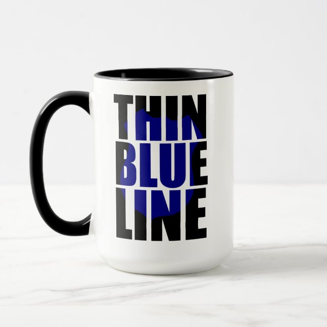 Abzeichen zur Unterstützung der Polizei in Thin Bl Tasse (Links)