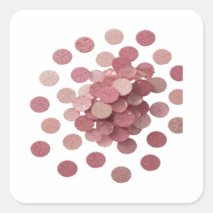 Abziehbare Silber-PINK LEAVES-Aufkleber Grafik Quadratischer Aufkleber