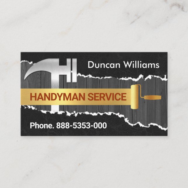 Abziehen der Farbe auf altes Holz Visitenkarte (Vorderseite)