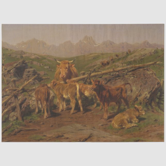Abziehen der Kälber (von Rosa Bonheur) Seidenpapier (Vorderseite)