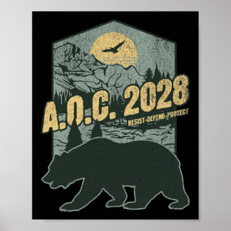 AC 2028 für Präsident Resist Bear Alexandria Ocas Poster