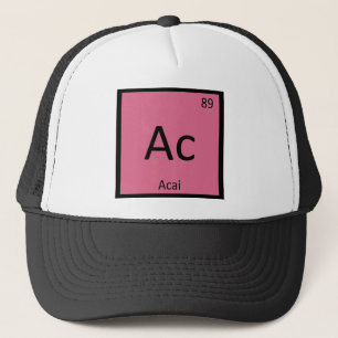 Ac - Acai-Beeren-Chemie Periodensystem-Symbol Truckerkappe