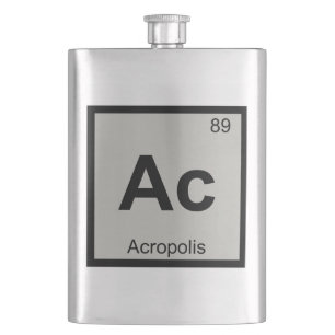 Ac - Akropolis Architektur Chemie-Symbol Flachmann