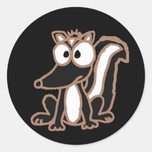 AC- Albern Skunk-Cartoon Runder Aufkleber