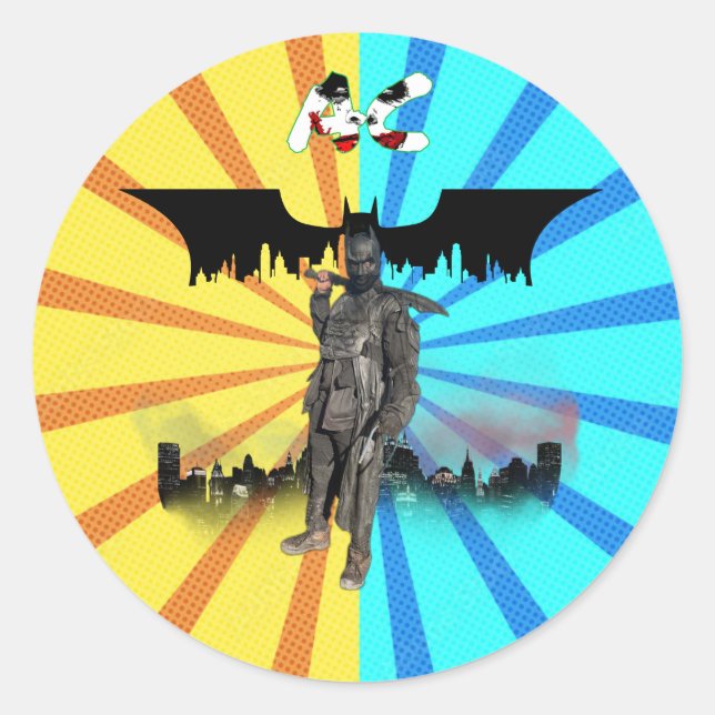 AC BAT-MAN-Aufkleber Runder Aufkleber (Vorderseite)
