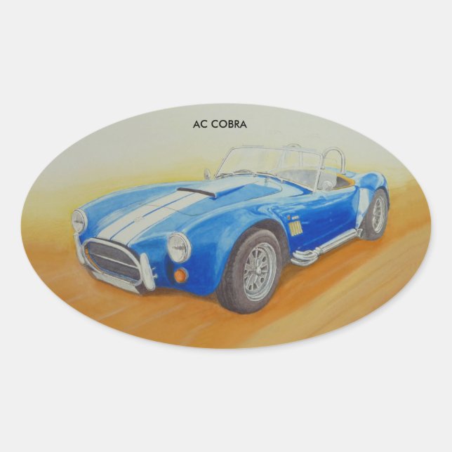 AC BLUE CLASSIC SPORTAUTO OVALER AUFKLEBER (Vorderseite)