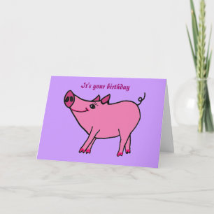 AC - Bonne carte de voeux pour porc d'anniversaire