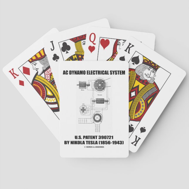 AC Dynamo Electrical System US Patent Nikola Tesla Spielkarten (Rückseite)