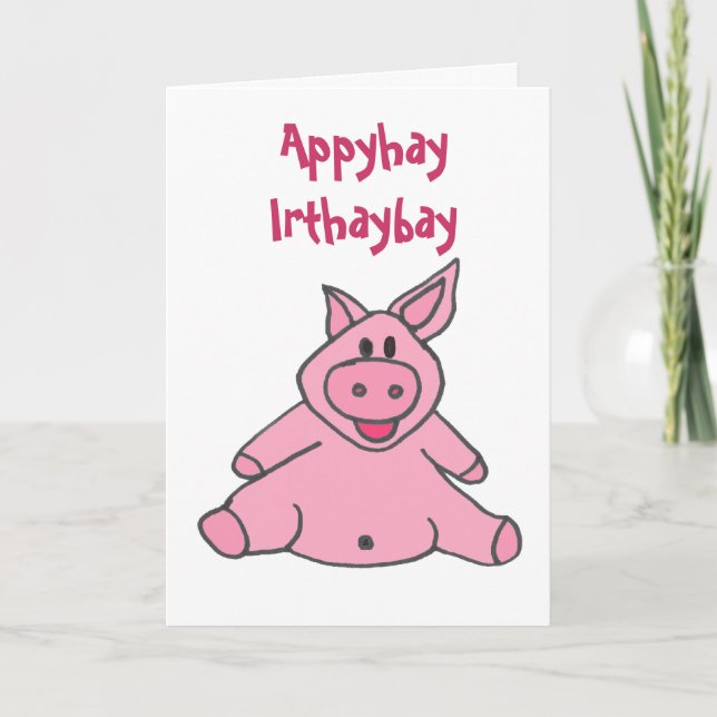 AC- Funny Piggy Birthday Card Karte (Vorderseite)