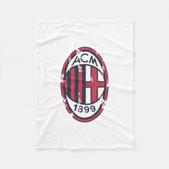Ac Milan Retro Logo Fleecedecke (Vorderseite)