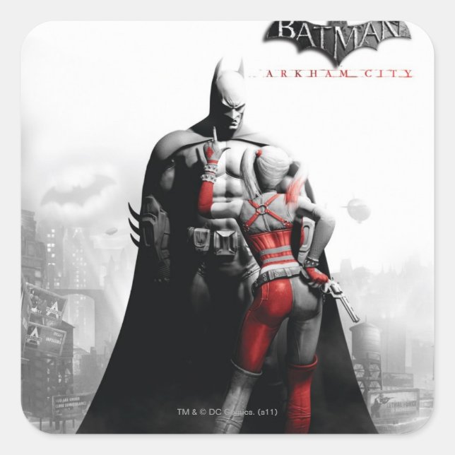 AC Poster - Batman & Harley Quadratischer Aufkleber (Vorderseite)