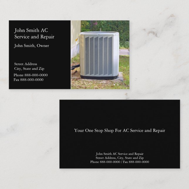 AC Service and Repair Business Card Visitenkarte (Vorne/Hinten)