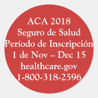ACA Período de Inscripción - Resistencia Roja Runder Aufkleber