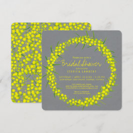 Acacia gelb graue Blume Brautparty Einladung
