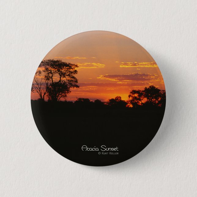 Acacia Sunset Foto Round Button (Vorderseite)