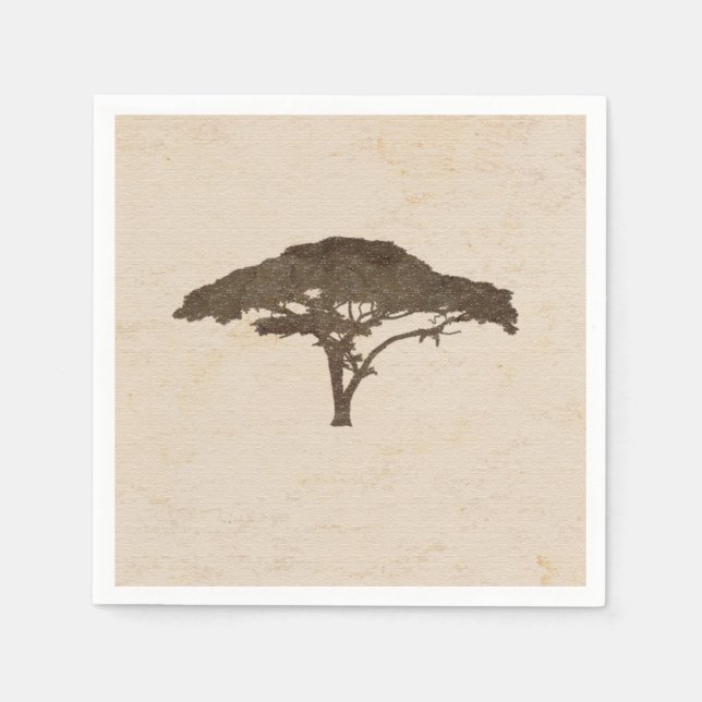 Acacia Tree African Safari Serviette (Vorderseite)